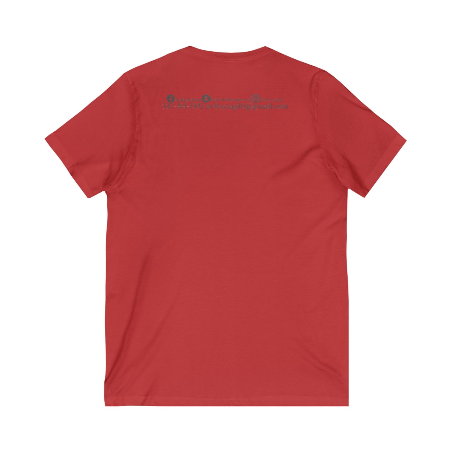 Unisex Jersey Short Sleeve V-Neck Art By AAG Logo Tee