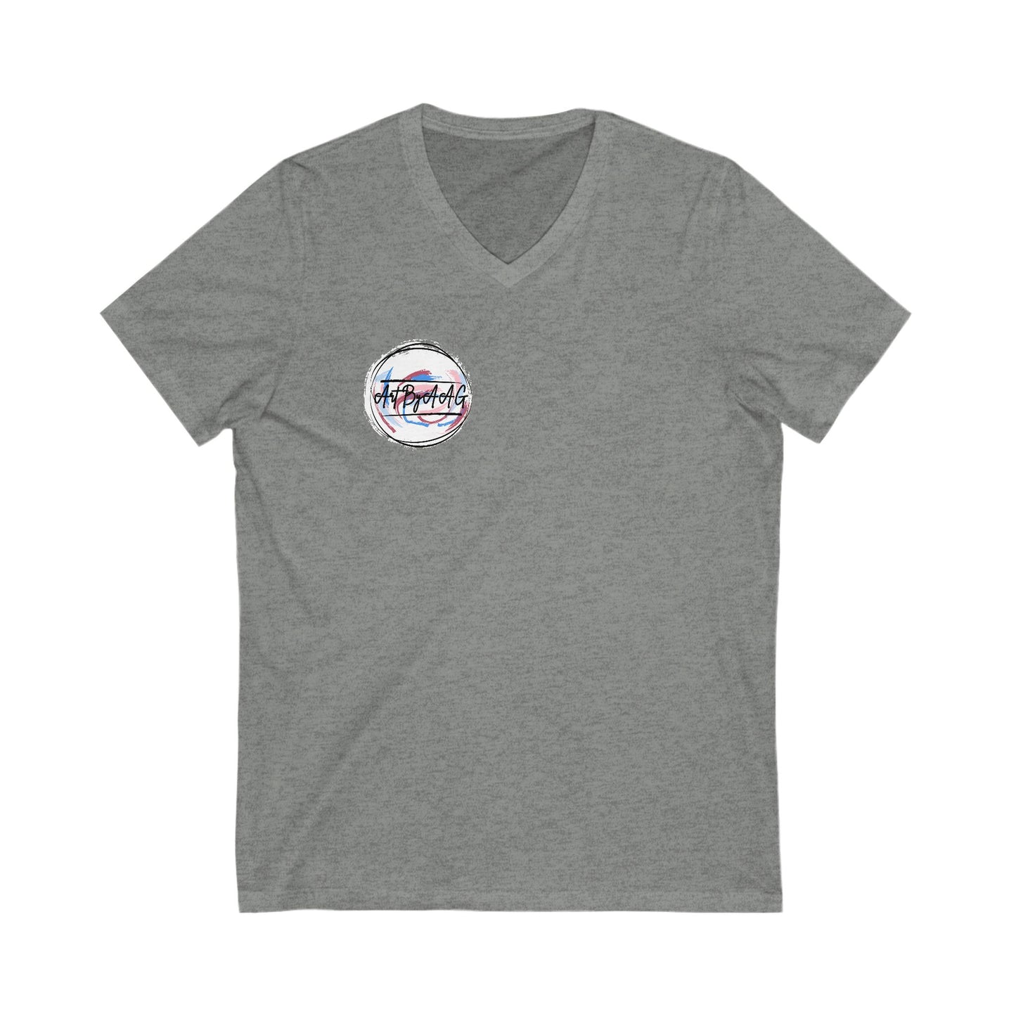 Unisex Jersey Short Sleeve V-Neck Art By AAG Logo Tee