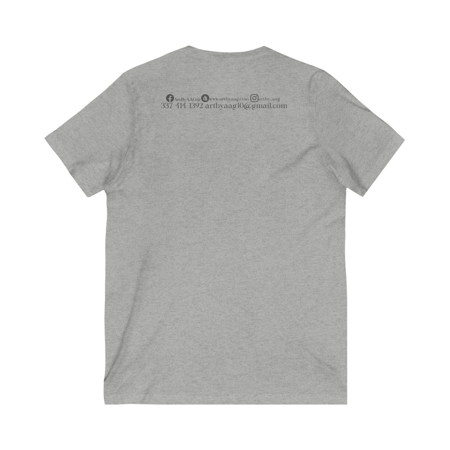 Unisex Jersey Short Sleeve V-Neck Art By AAG Logo Tee