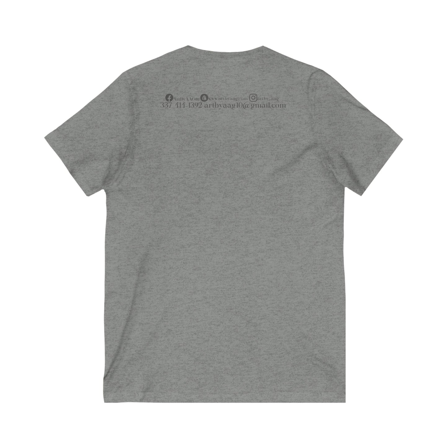 Unisex Jersey Short Sleeve V-Neck Art By AAG Logo Tee