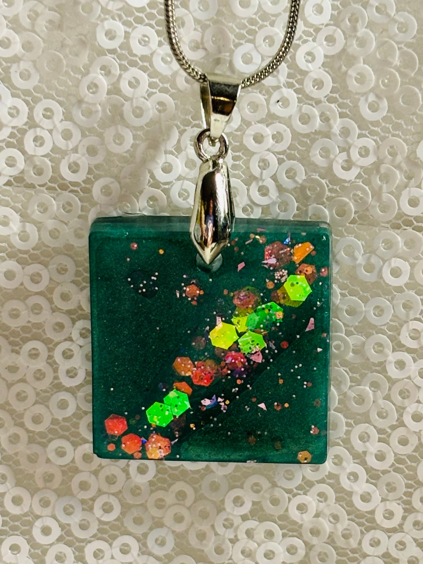 Mardi Gras Resin Pendant Necklace