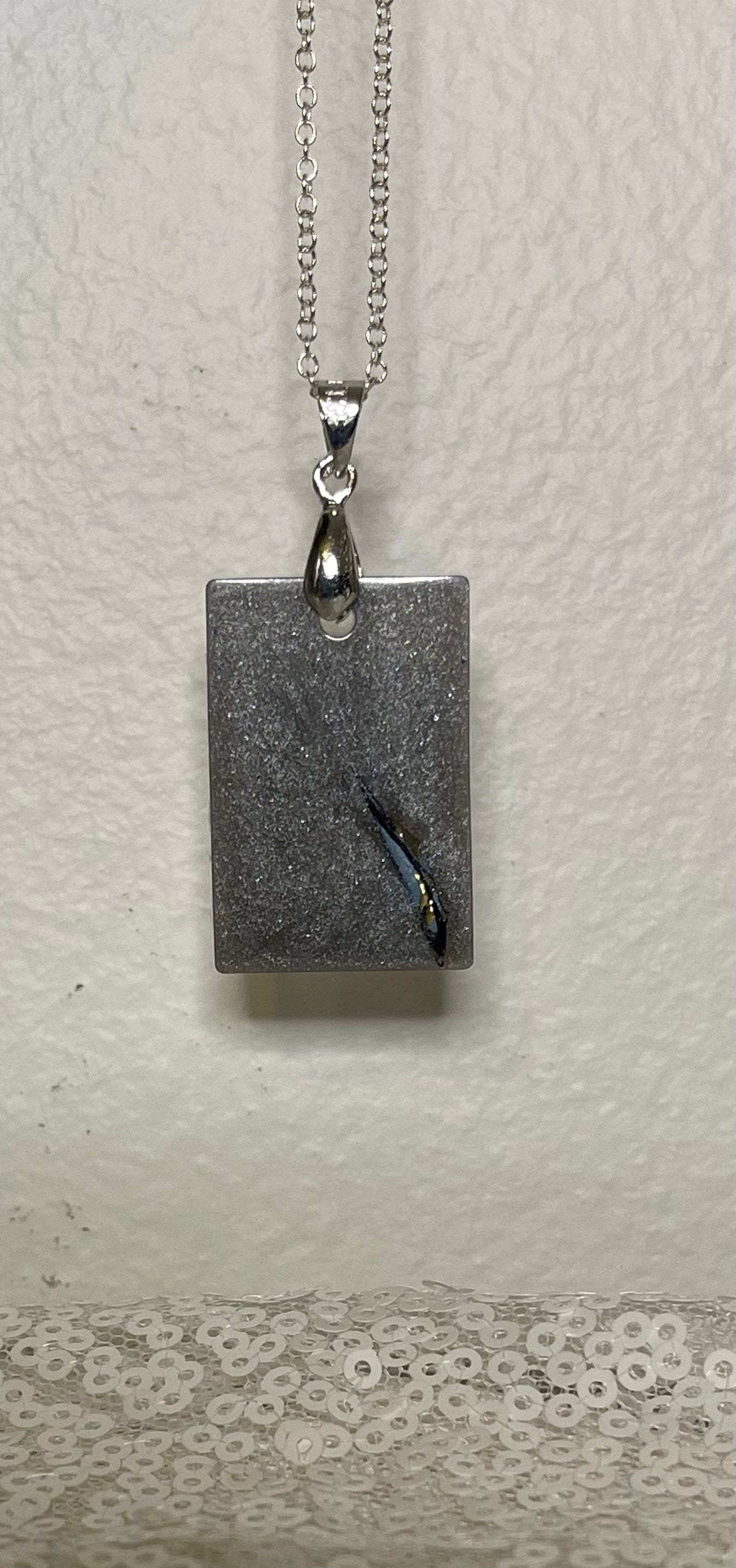 Pendant Necklace: Gray Shapes