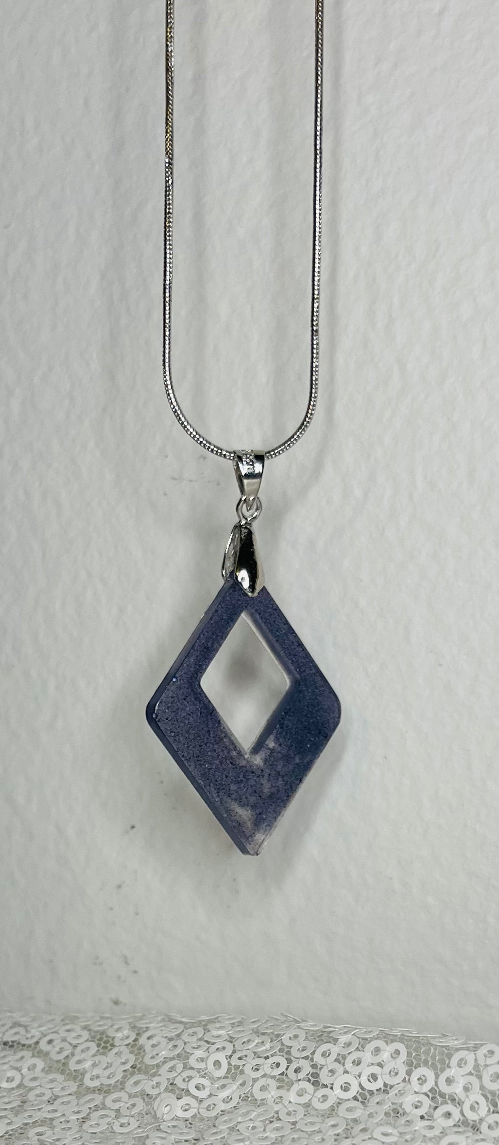 Pendant Necklace: Gray Shapes