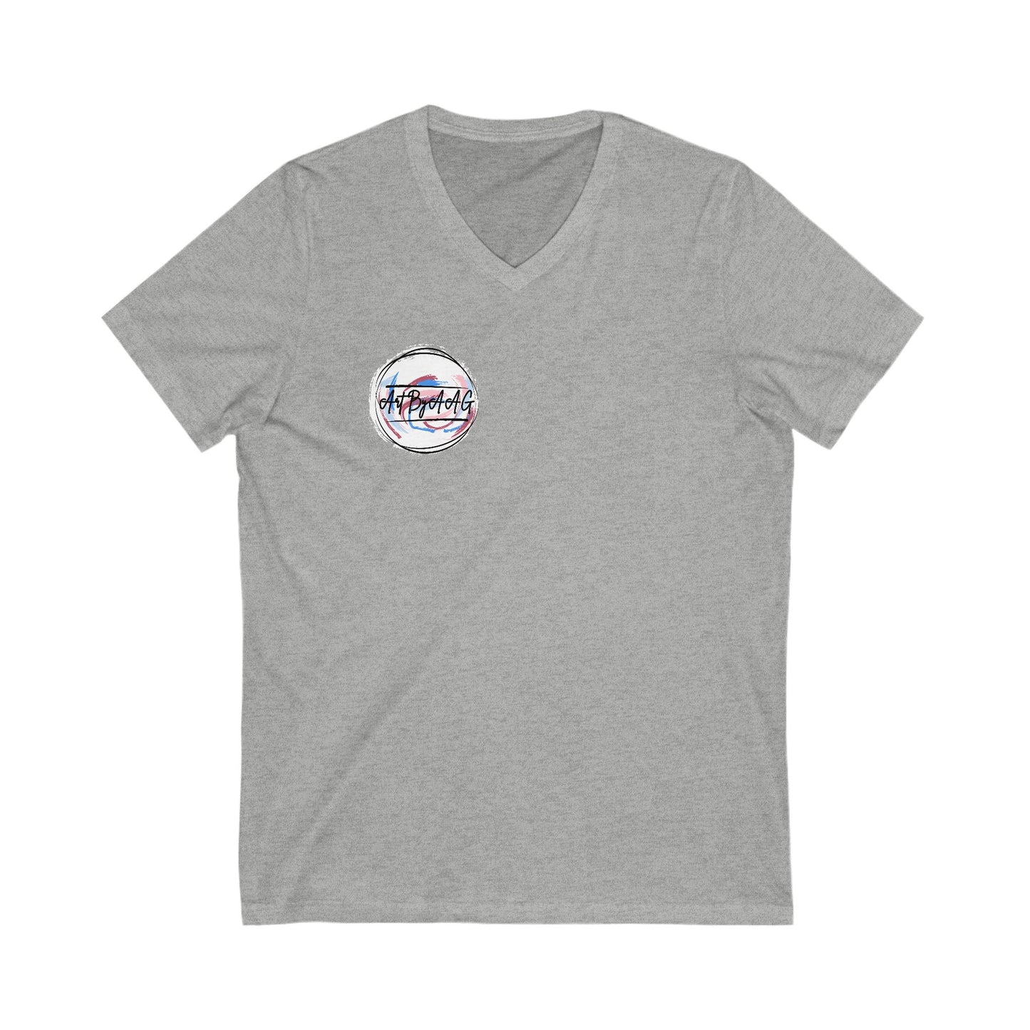 Unisex Jersey Short Sleeve V-Neck Art By AAG Logo Tee