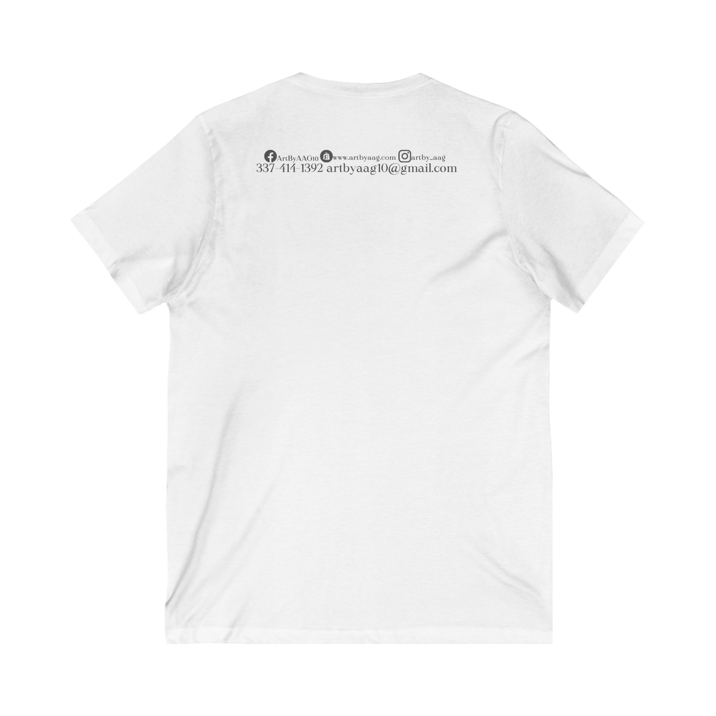 Unisex Jersey Short Sleeve V-Neck Art By AAG Logo Tee
