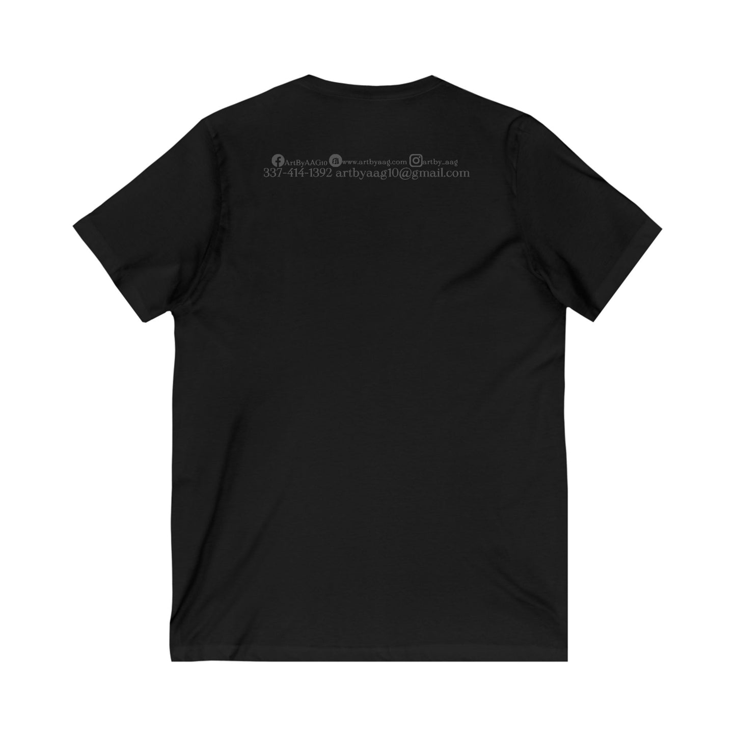Unisex Jersey Short Sleeve V-Neck Art By AAG Logo Tee
