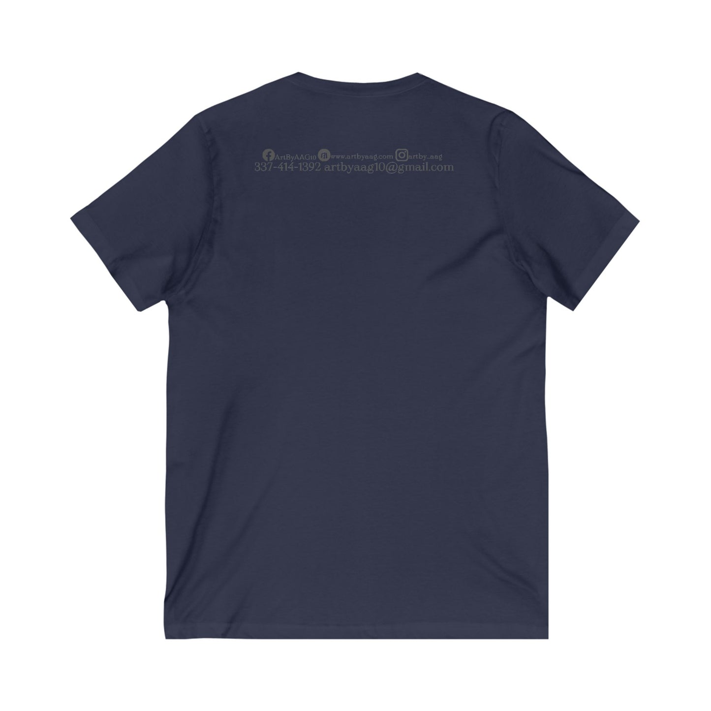Unisex Jersey Short Sleeve V-Neck Art By AAG Logo Tee