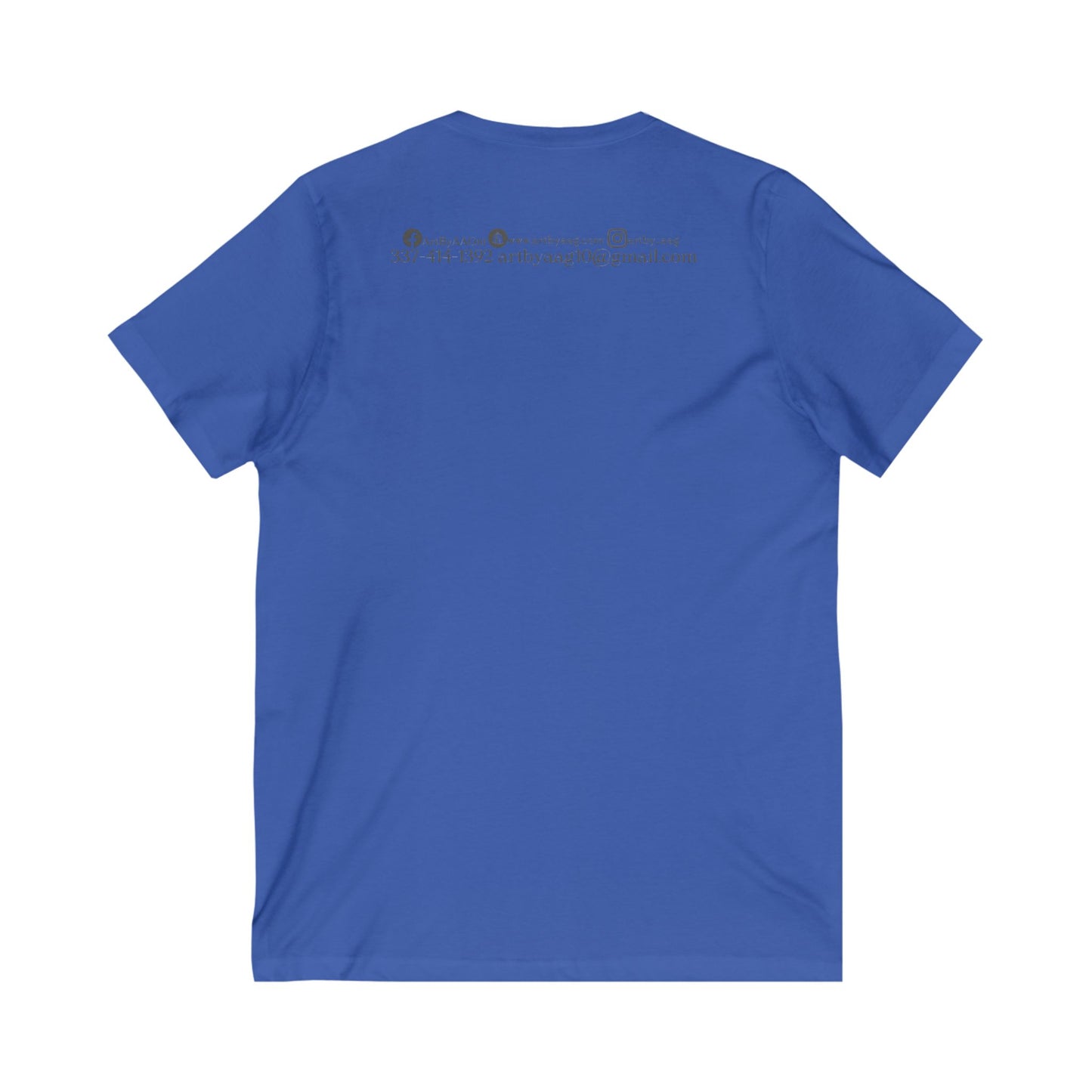 Unisex Jersey Short Sleeve V-Neck Art By AAG Logo Tee