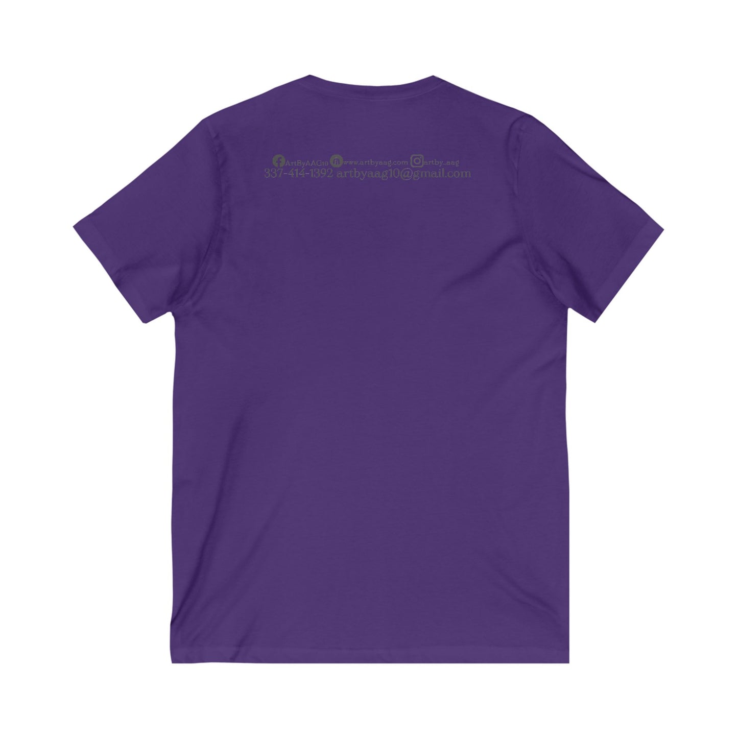 Unisex Jersey Short Sleeve V-Neck Art By AAG Logo Tee