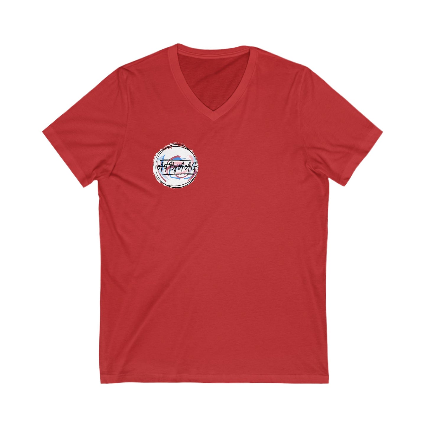 Unisex Jersey Short Sleeve V-Neck Art By AAG Logo Tee