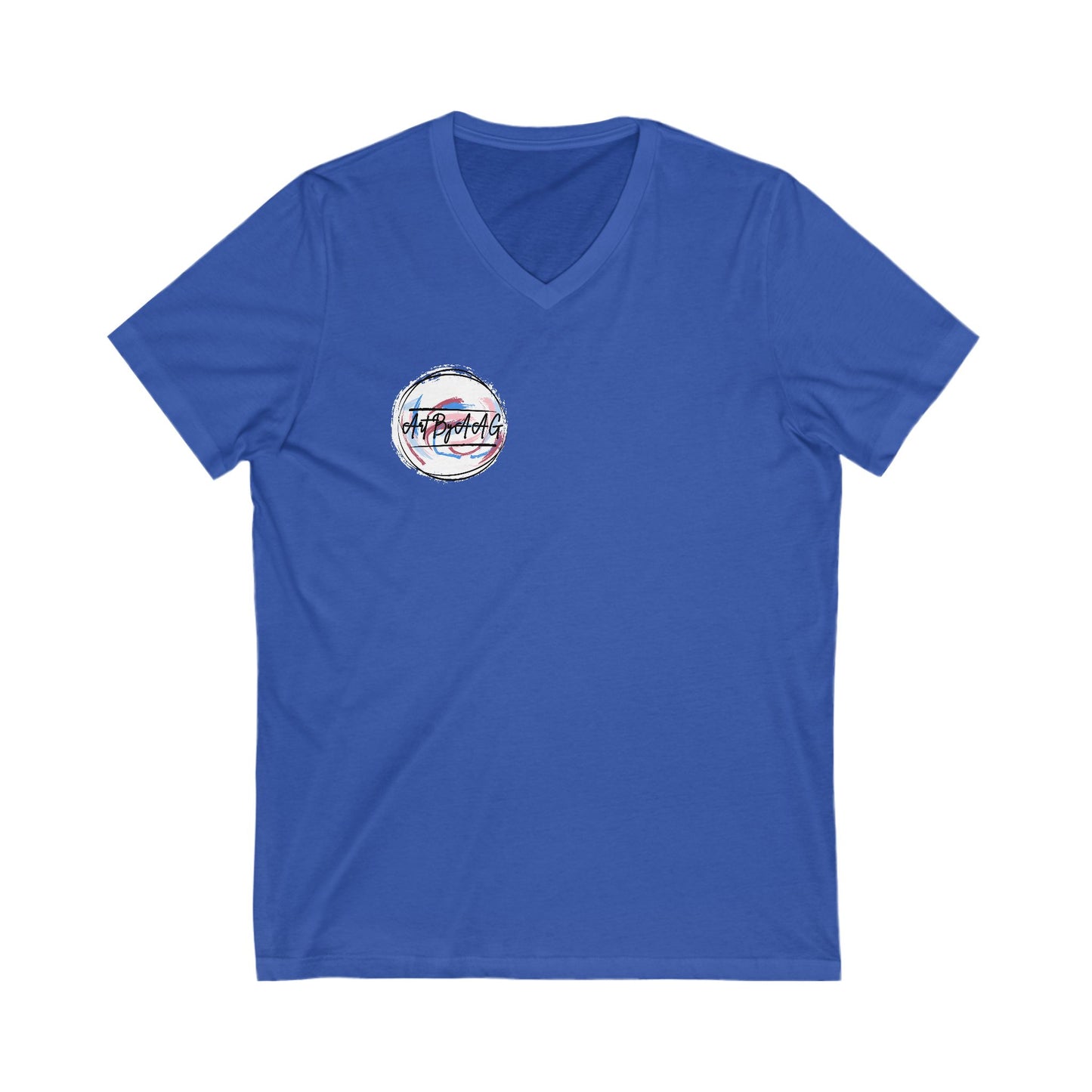 Unisex Jersey Short Sleeve V-Neck Art By AAG Logo Tee