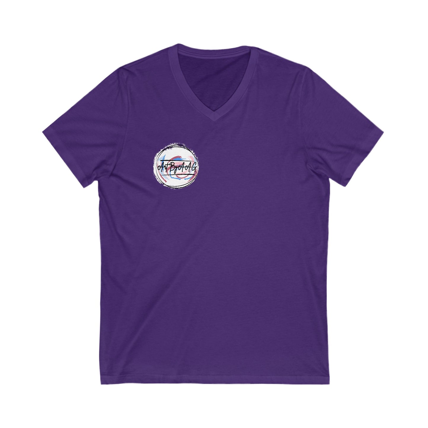 Unisex Jersey Short Sleeve V-Neck Art By AAG Logo Tee