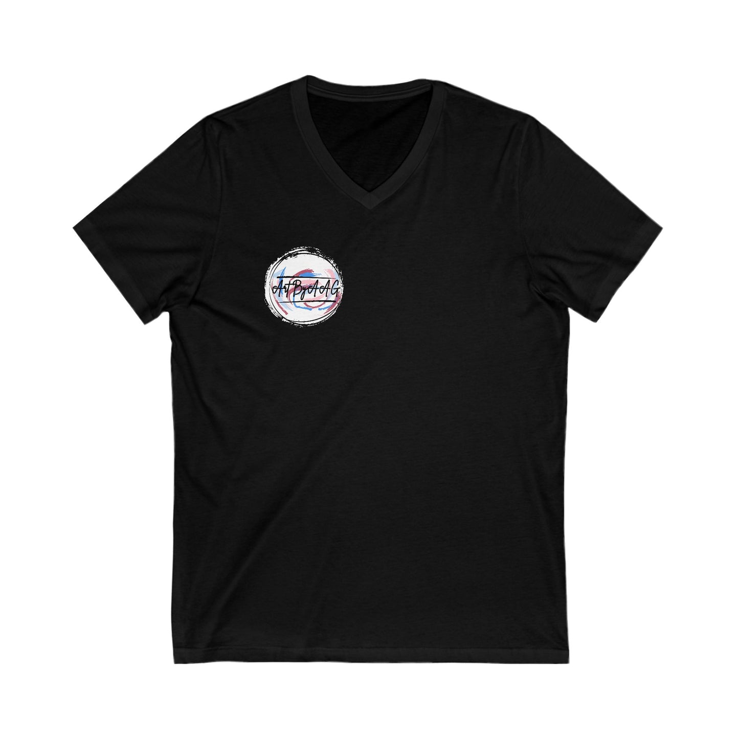 Unisex Jersey Short Sleeve V-Neck Art By AAG Logo Tee
