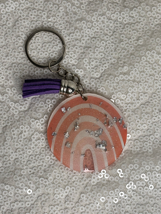 Pink Boho Rainbow Keychain