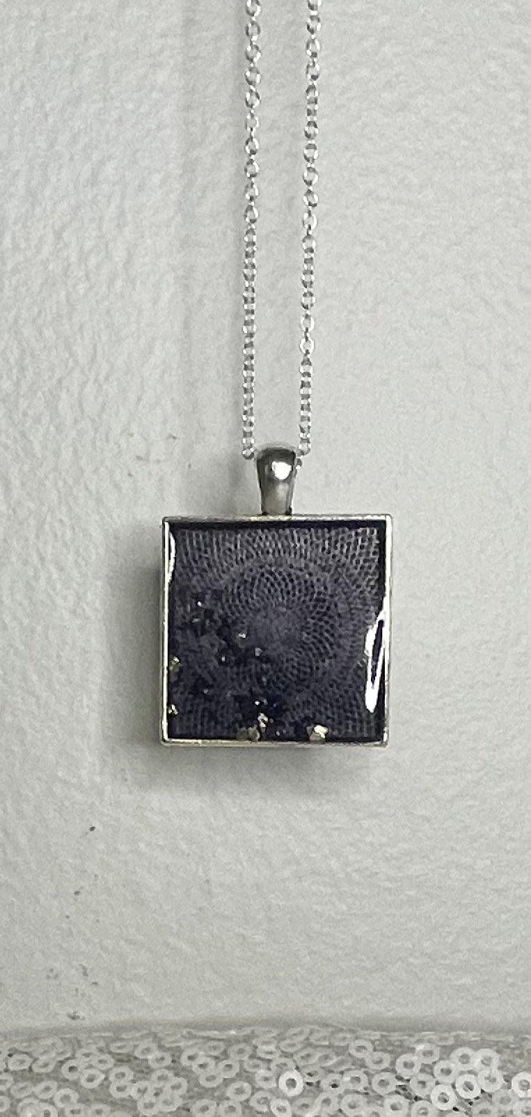 Pendant Necklace: Gray Shapes