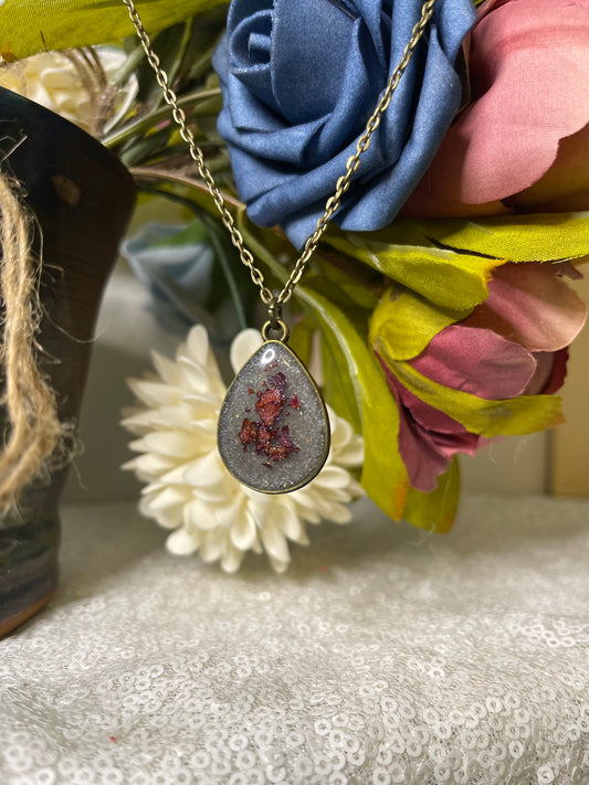 Pendant Necklace: Bronze Rose Petals